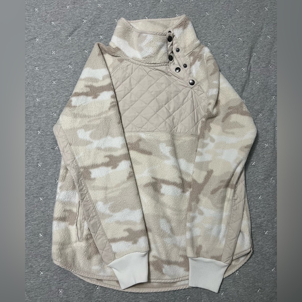 Abercrombie Asymmetrical Fleece Snap Pullover